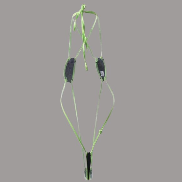 NWT Black & Neon Green Extreme Micro Slingshot Thong G-String One Piece Swimsuit - Picture 3 of 3